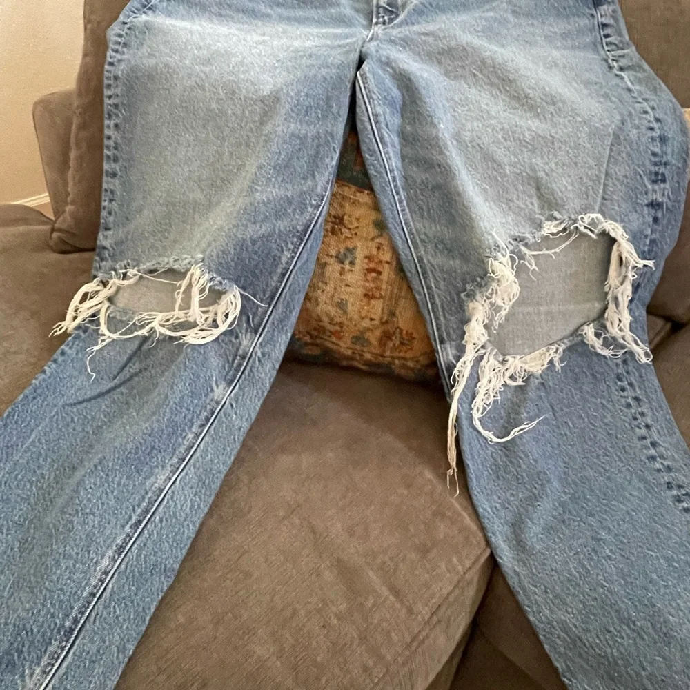 American Eagle Distressed super High-Rise Women's ankle straight Jeans 18 - Picture 4 of 9